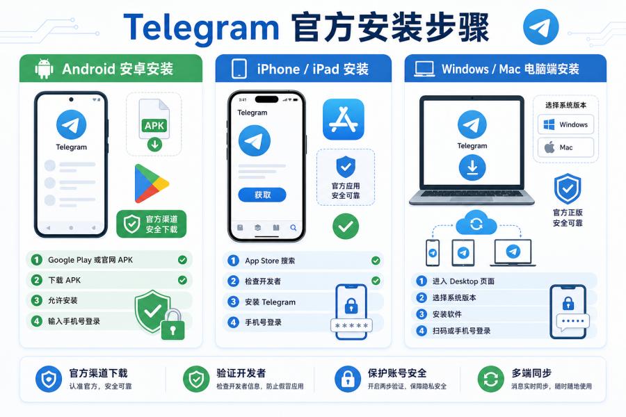 Telegram 官方客户端下载渠道