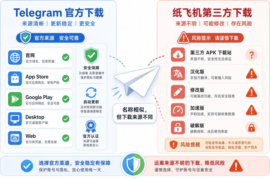 Telegram 下载与纸飞机下载名称对照说明