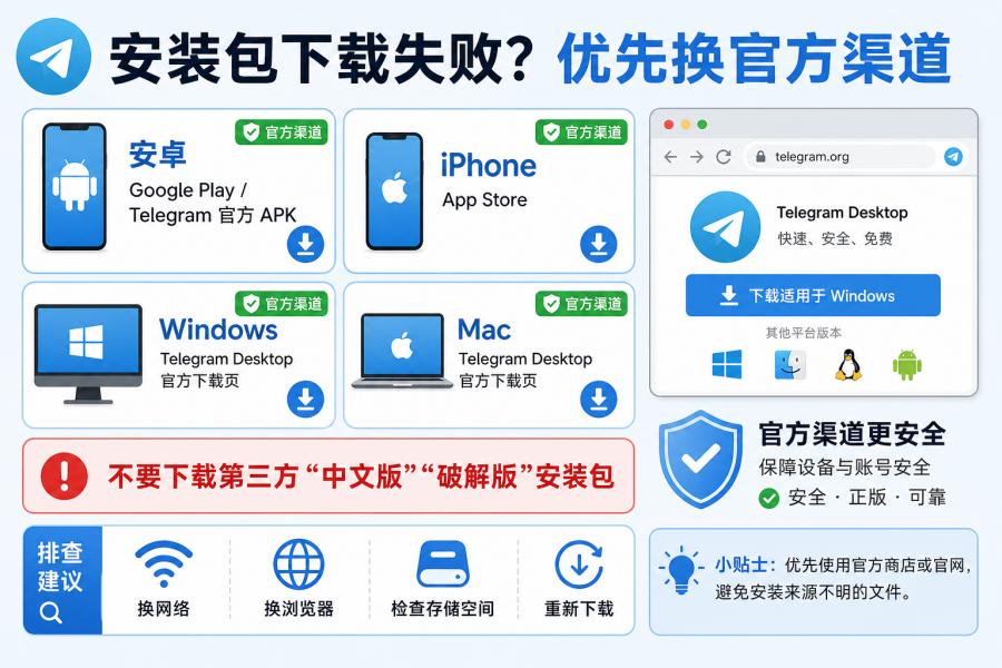 Telegram 下载不了怎么办？官网打不开、下载中断和一直 Waiting 的解决方法 配图 3