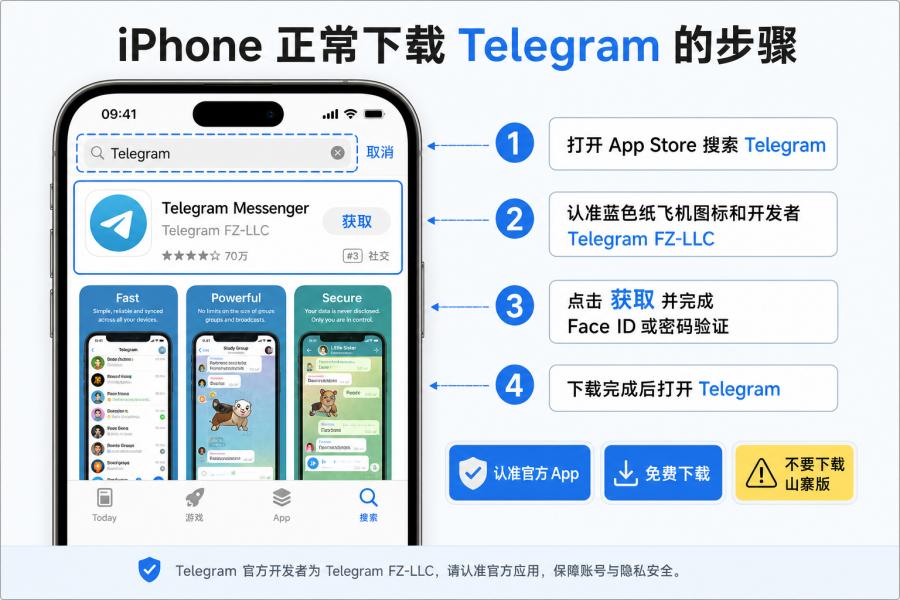iPhone 怎么下载 Telegram？2026 官方安装与搜不到解决方法 配图 1
