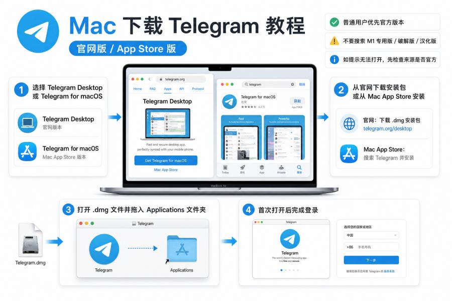 Telegram 电脑版怎么下载？Windows / Mac 官方下载安装教程 配图 2