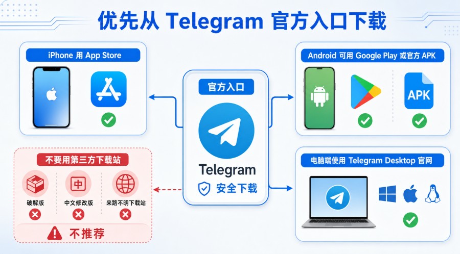 Telegram 下载不了怎么办?iPhone、安卓和电脑排查方法 配图 1