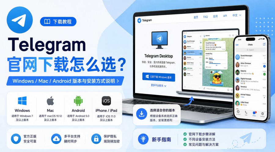 Telegram 官网下载怎么选 - 博客封面图