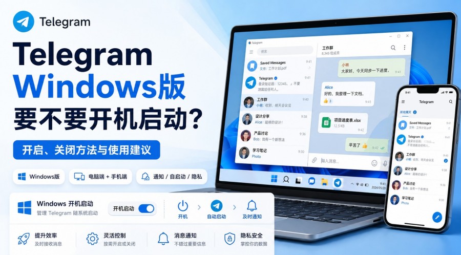 Telegram Windows版要不要开机启动 - 博客封面图