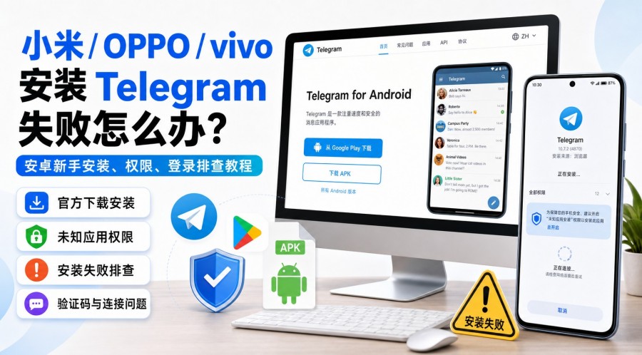 小米 / OPPO / vivo 安装 Telegram 失败怎么办?安卓新手排查教程 封面图