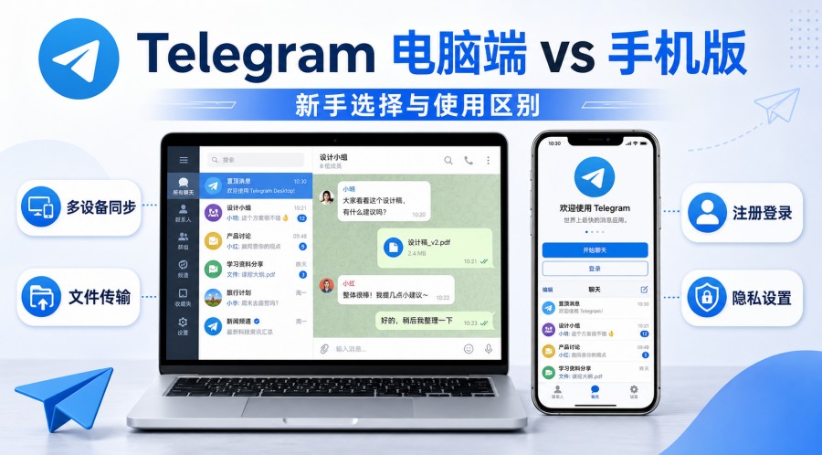 Telegram 电脑端和手机版有什么区别?新手该怎么选择 封面图