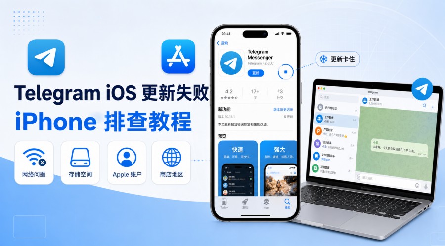 Telegram电报教程: Telegram iOS 更新失败怎么办?