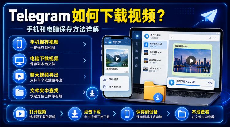 Telegram如何下载视频？手机和电脑保存方法详解